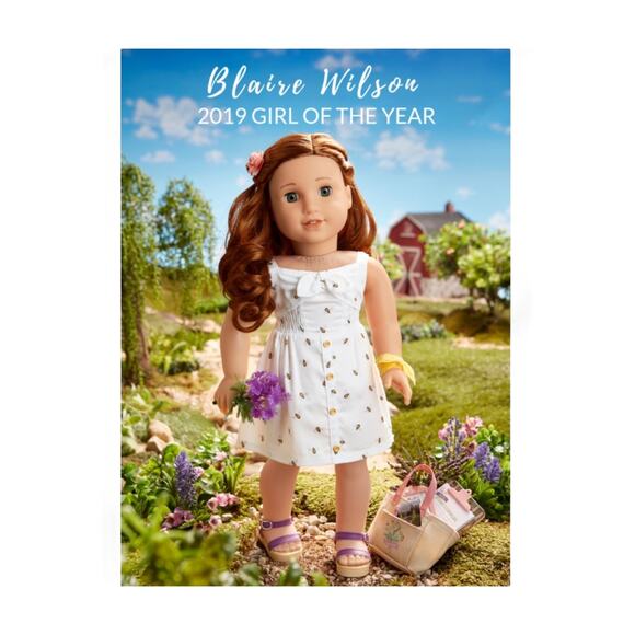 NEW American Girl Of Year BLAIRE DOLL In Meet Outfit Bracelet Hair Flower BOX - Picture 10 of 12